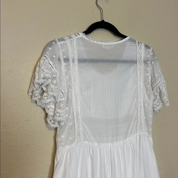 Zadig & Voltaire Roll Cotton White Lace Mini Dress with Pockets Size Small - Picture 11 of 12
